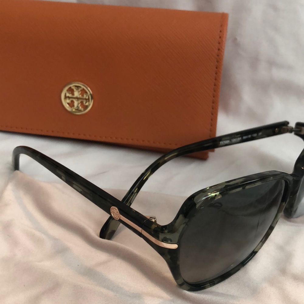 Tory Burch Green Tortoise Polarized Sunglasses